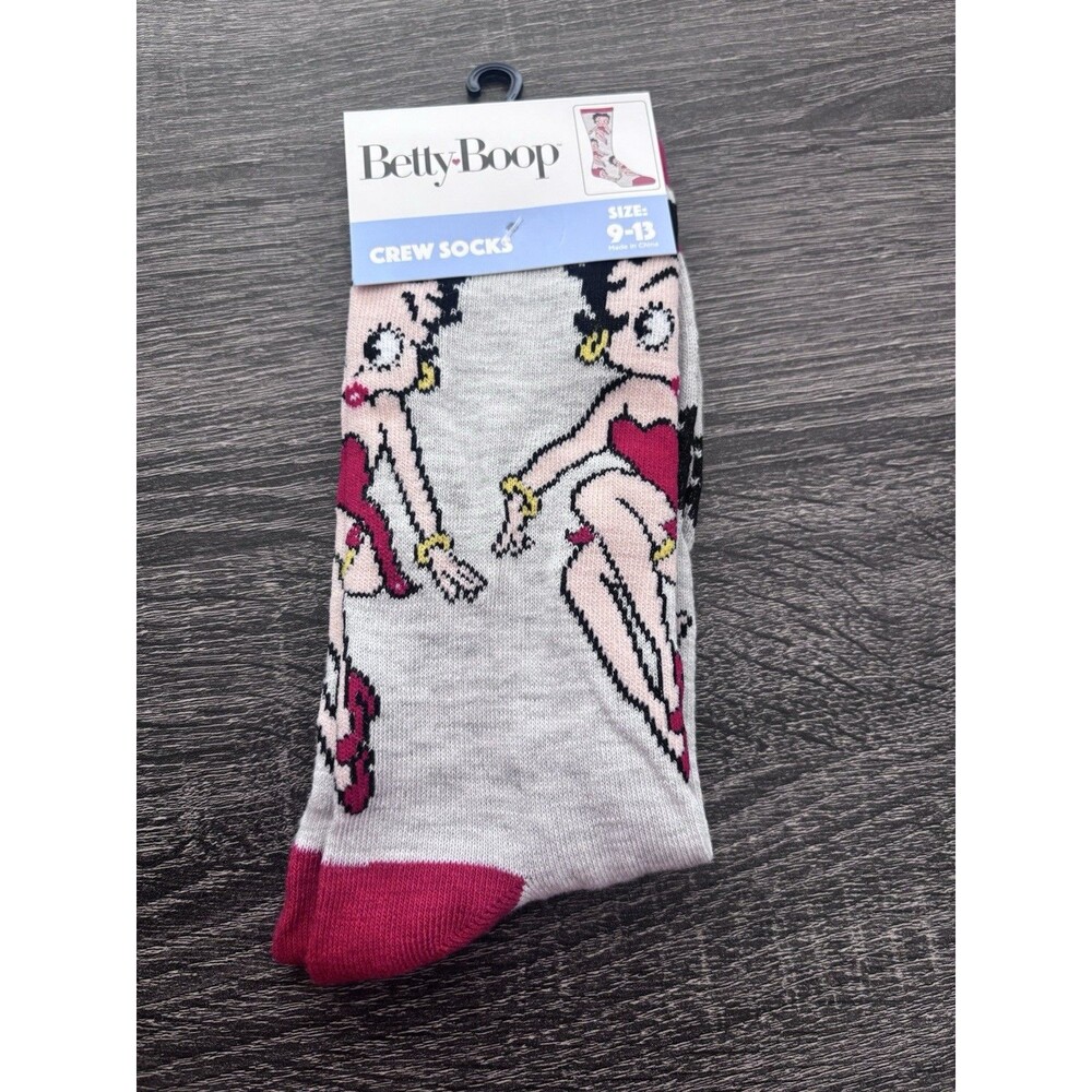 Betty Boop Men's Crew Socks Size 9-13 Cotton Graphic Cartoon 1 Pair